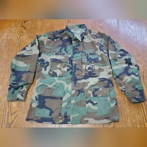 U.S. Navy SEABEES Camo Combat Shirt Size Mens Large
